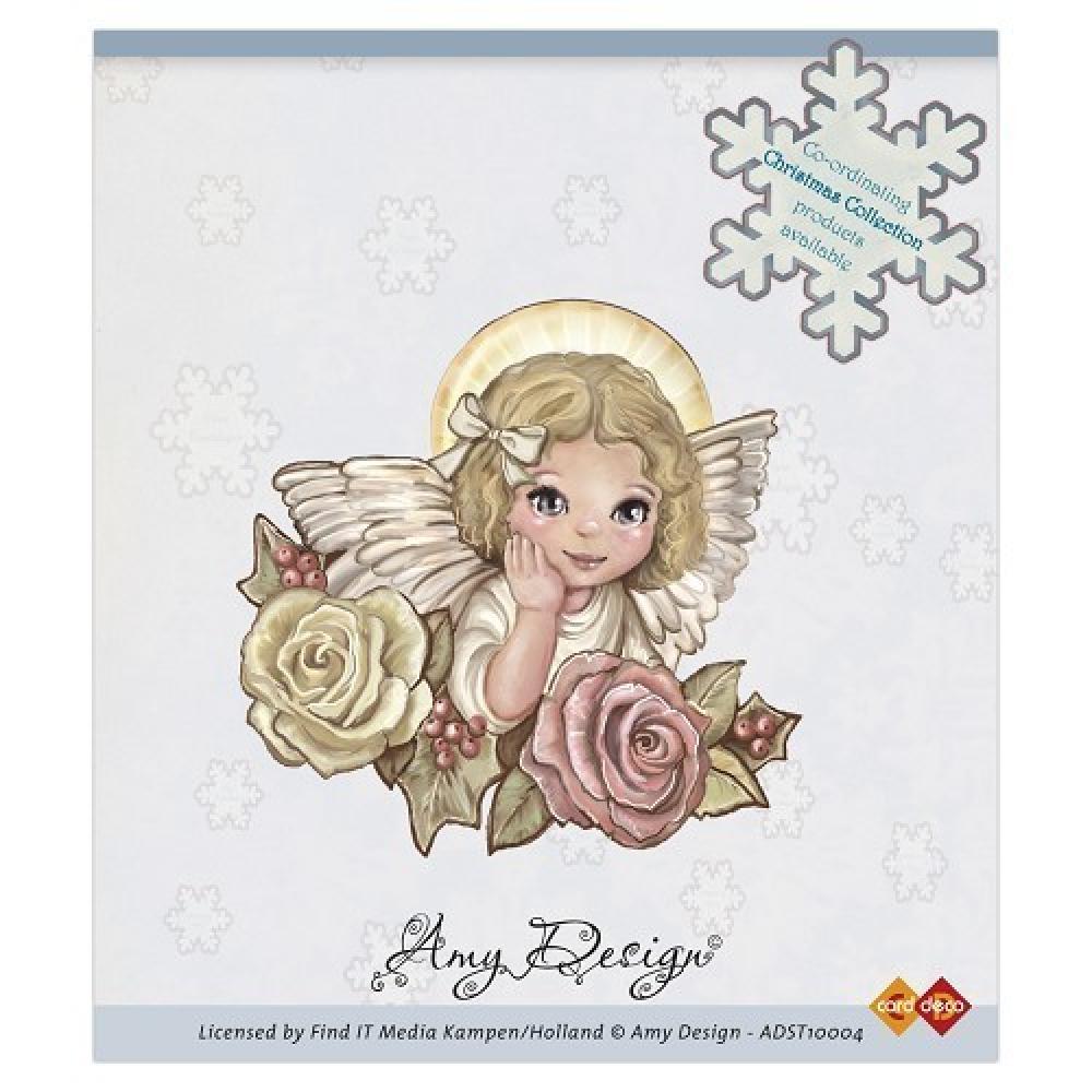 SALE Amy Design Clearstamp Angel with Roses