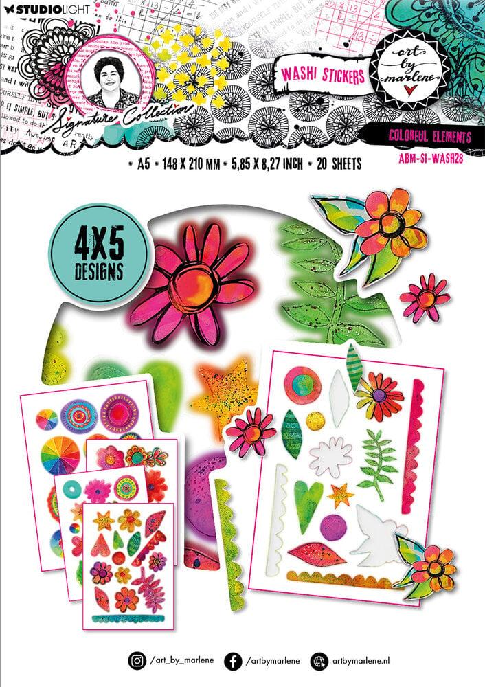 Art By Marlene Washi Sticker Sheets Colorful Elements #28