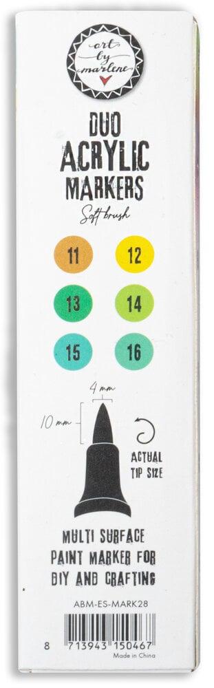 Art by Marlene Duo Acrylic Markers Soft Brush Greens #28