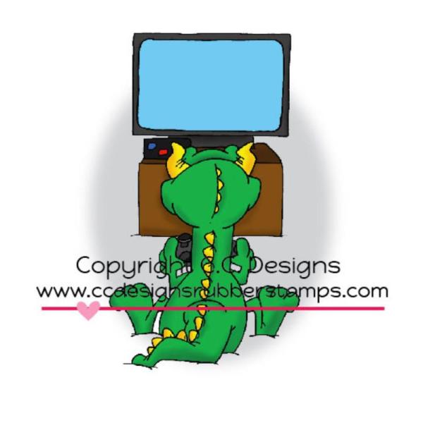 C.C Designs Doodle Dragon Cling Stamp Gamer Dragon