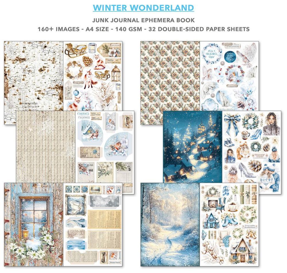 CBB001 Ciao Bella Winter Wonderland A4 Junk Journal Ephemera Book