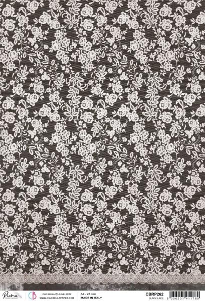 Ciao Bella A4 Rice Paper Black Lace #262