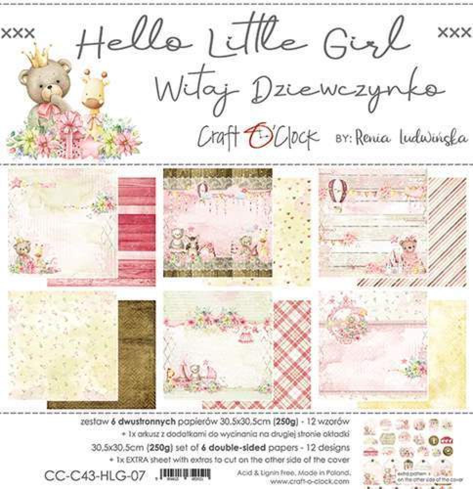 Craft O Clock 12x12 Paper Pad Hello Little Girl