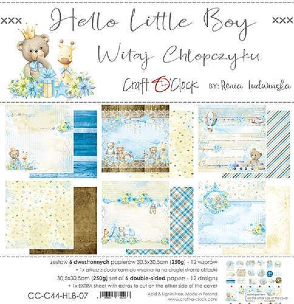 Craft O Clock 12x12 Paper Pad Hello Little Boy