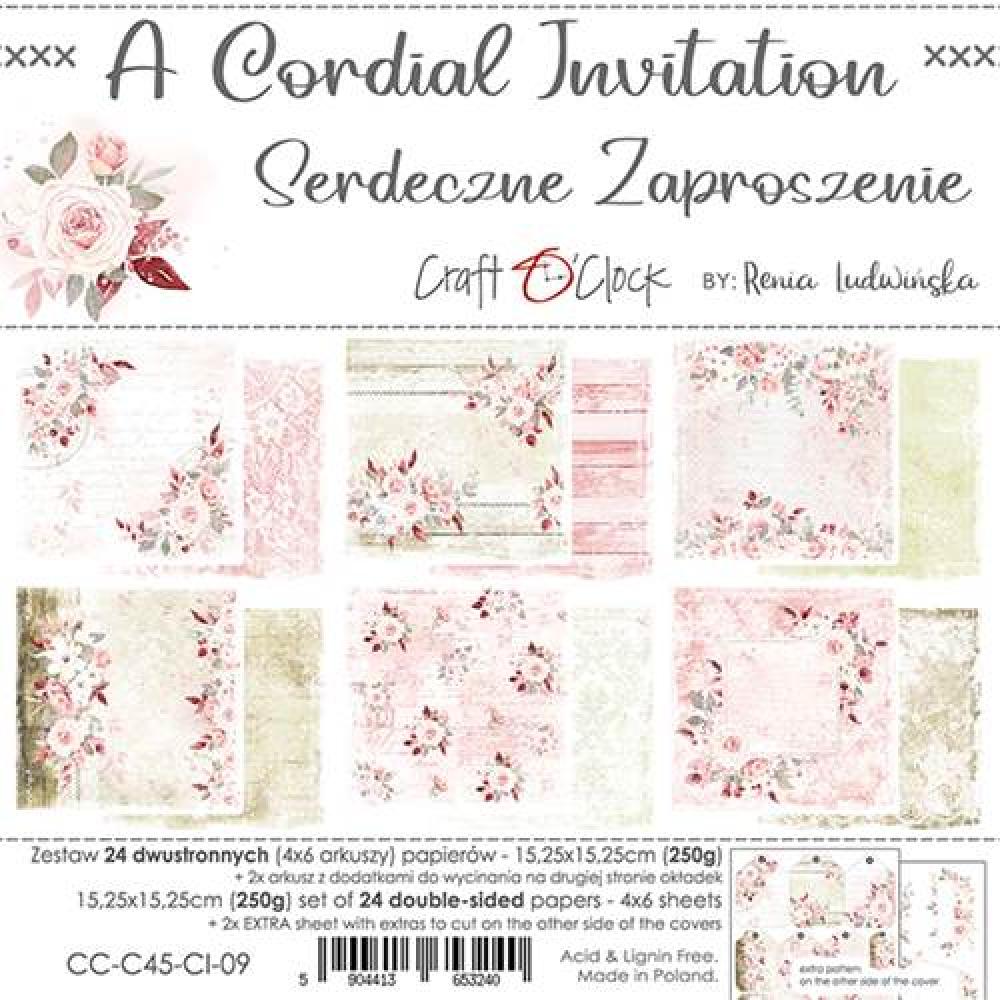 Craft O Clock 6x6 Paper Pad A Cordial Invitation