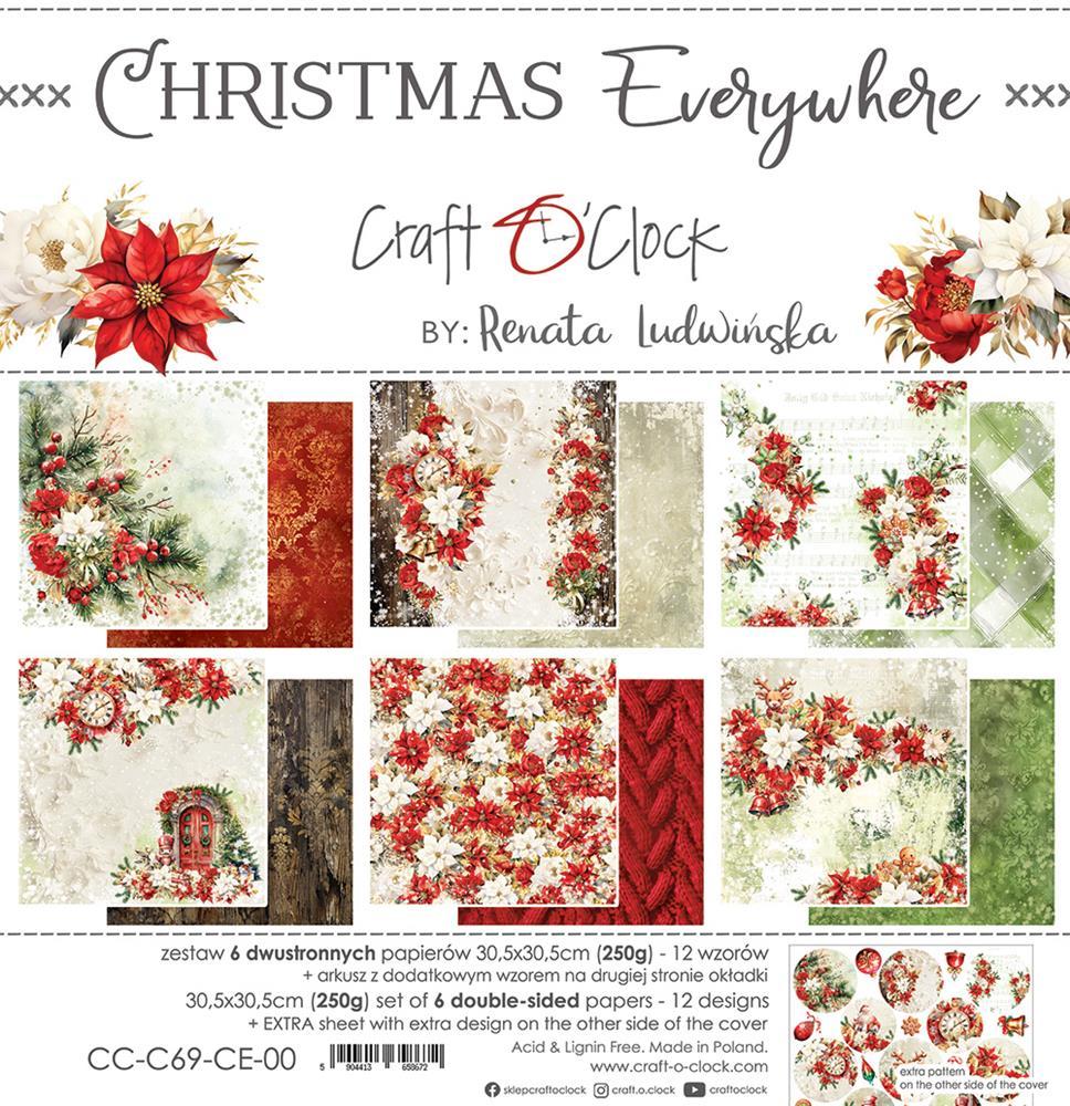 Craft O Clock Christmas Everywhere 12x12 Paper Pad