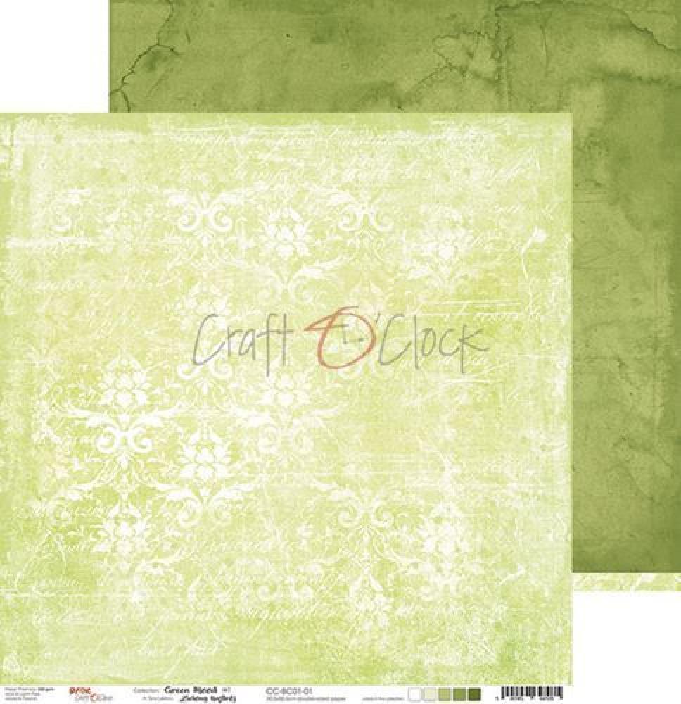 Craft O Clock 12x12 Paper Pad Basic 01 Green Mood