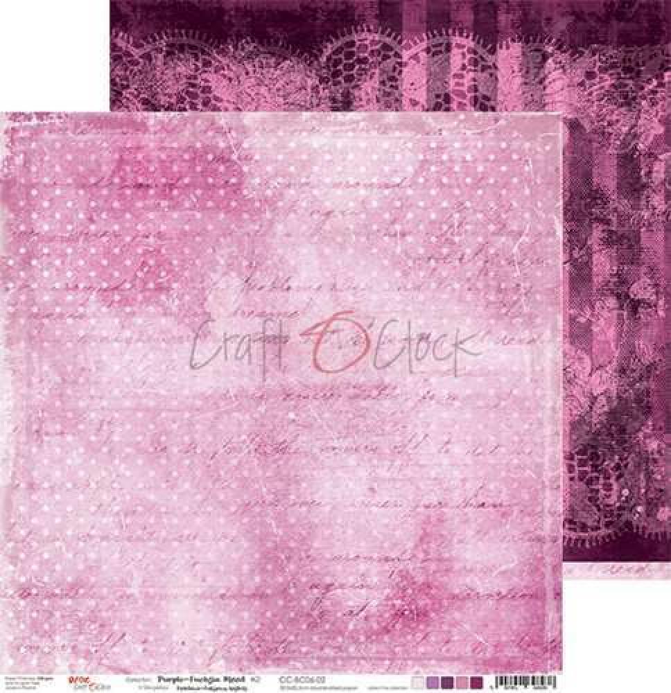 Craft O Clock 12x12 Paper Pad Basic 06 Purple Fuchsia