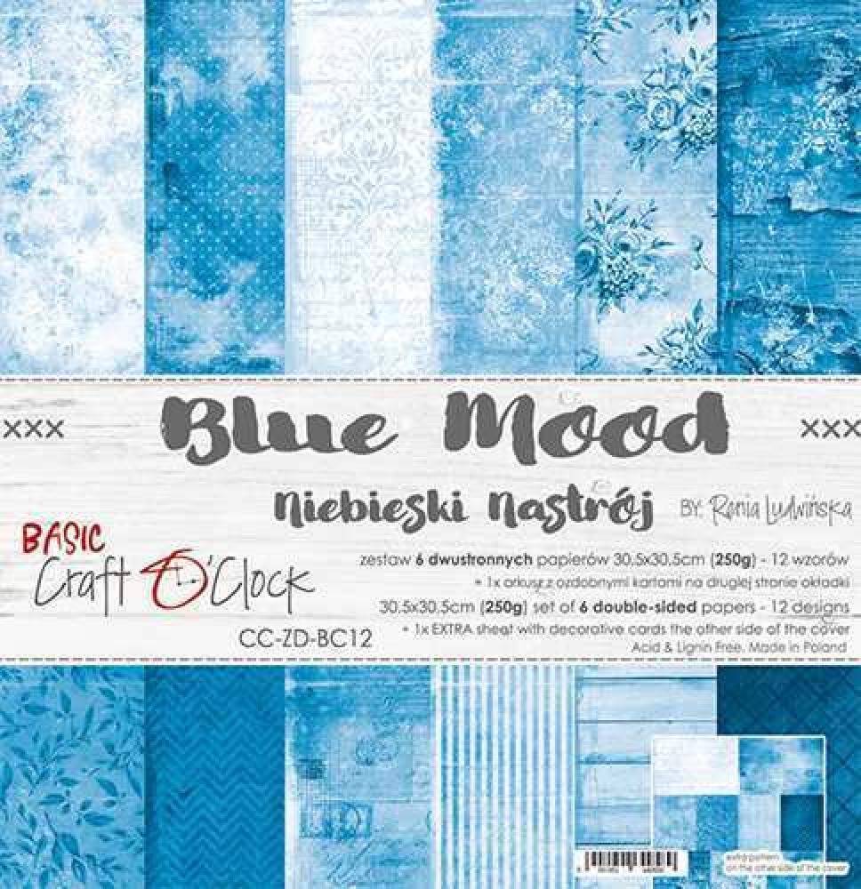 Craft O Clock 12x12 Paper Pad Basic Blue Mood #12