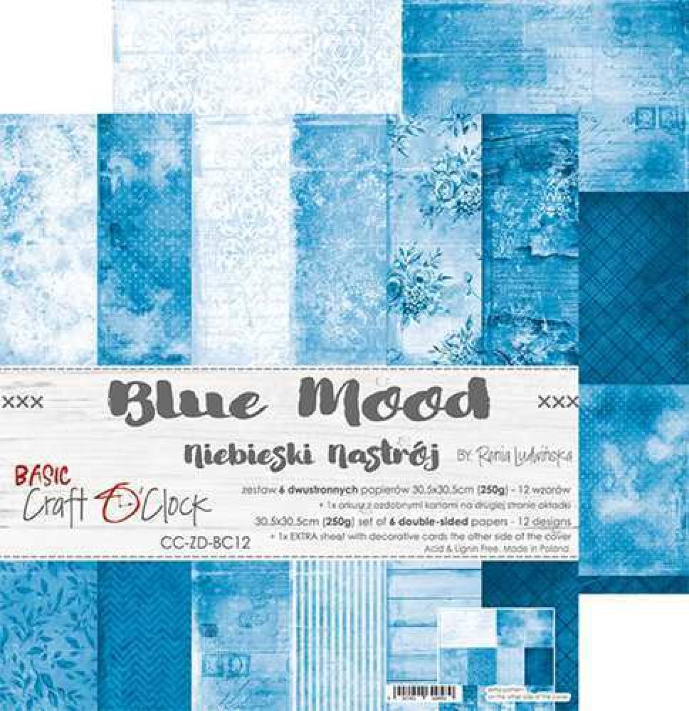 Craft O Clock 12x12 Paper Pad Basic Blue Mood #12