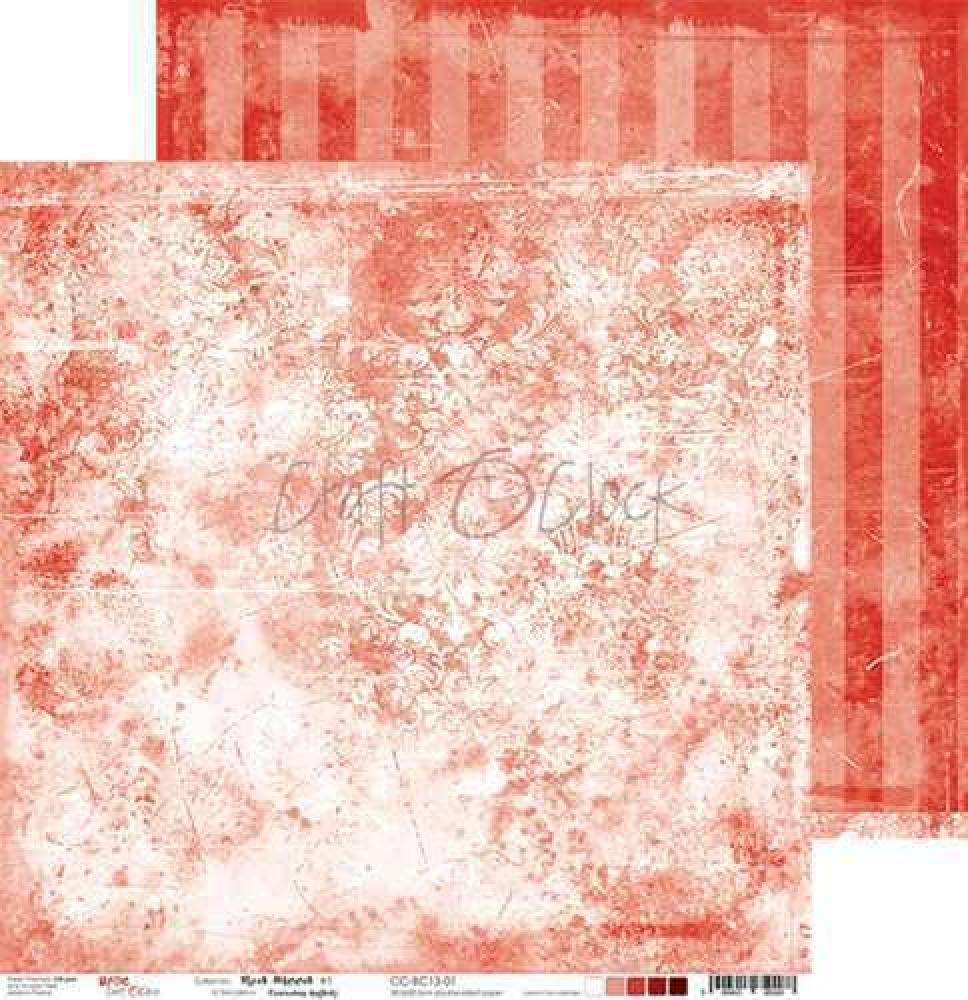 Craft O Clock 12x12 Paper Pad Basic Red Mood #13