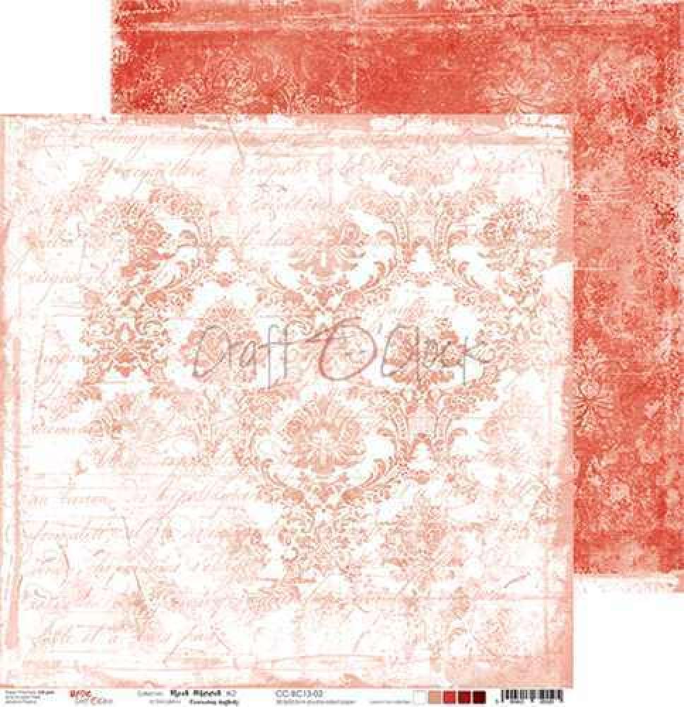 Craft O Clock 12x12 Paper Pad Basic Red Mood #13