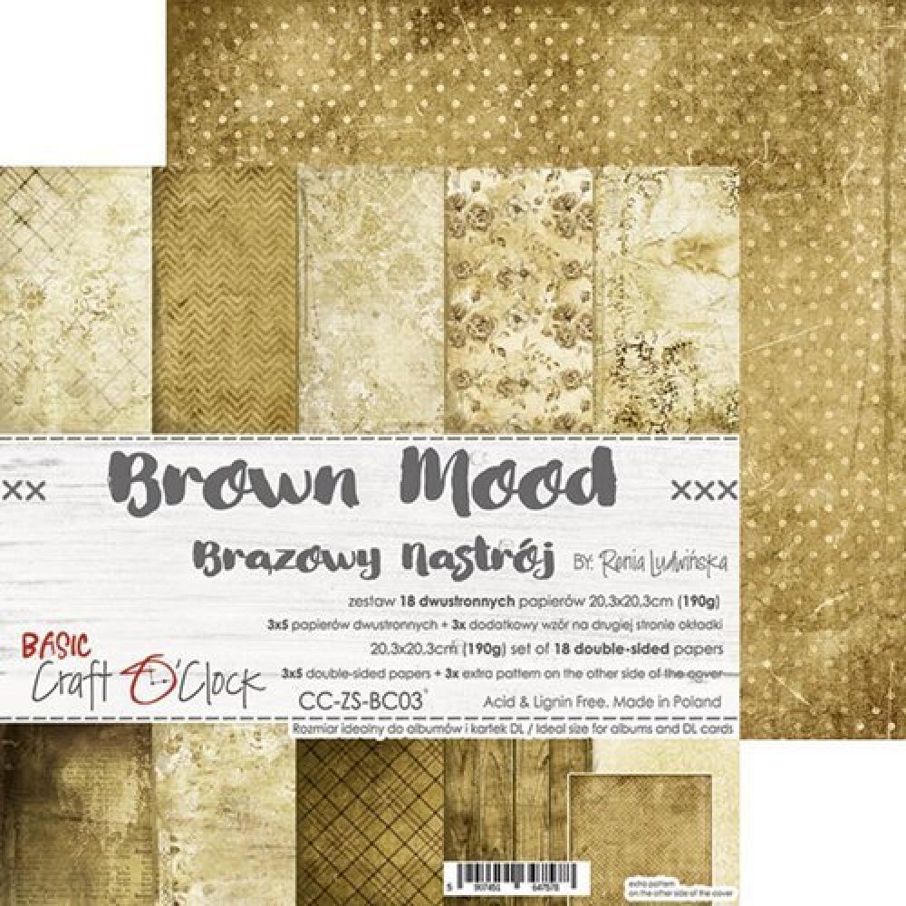 Craft O Clock 8x8 Paper Pad Basic 03 Brown Mood