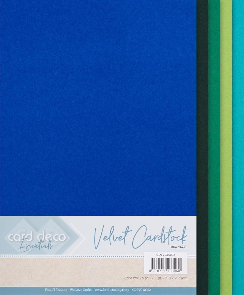 Card Deco Essentials Velvet Cardstock Blue Green