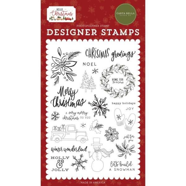 Carta Bella Clear Stamps Christmas Greetings