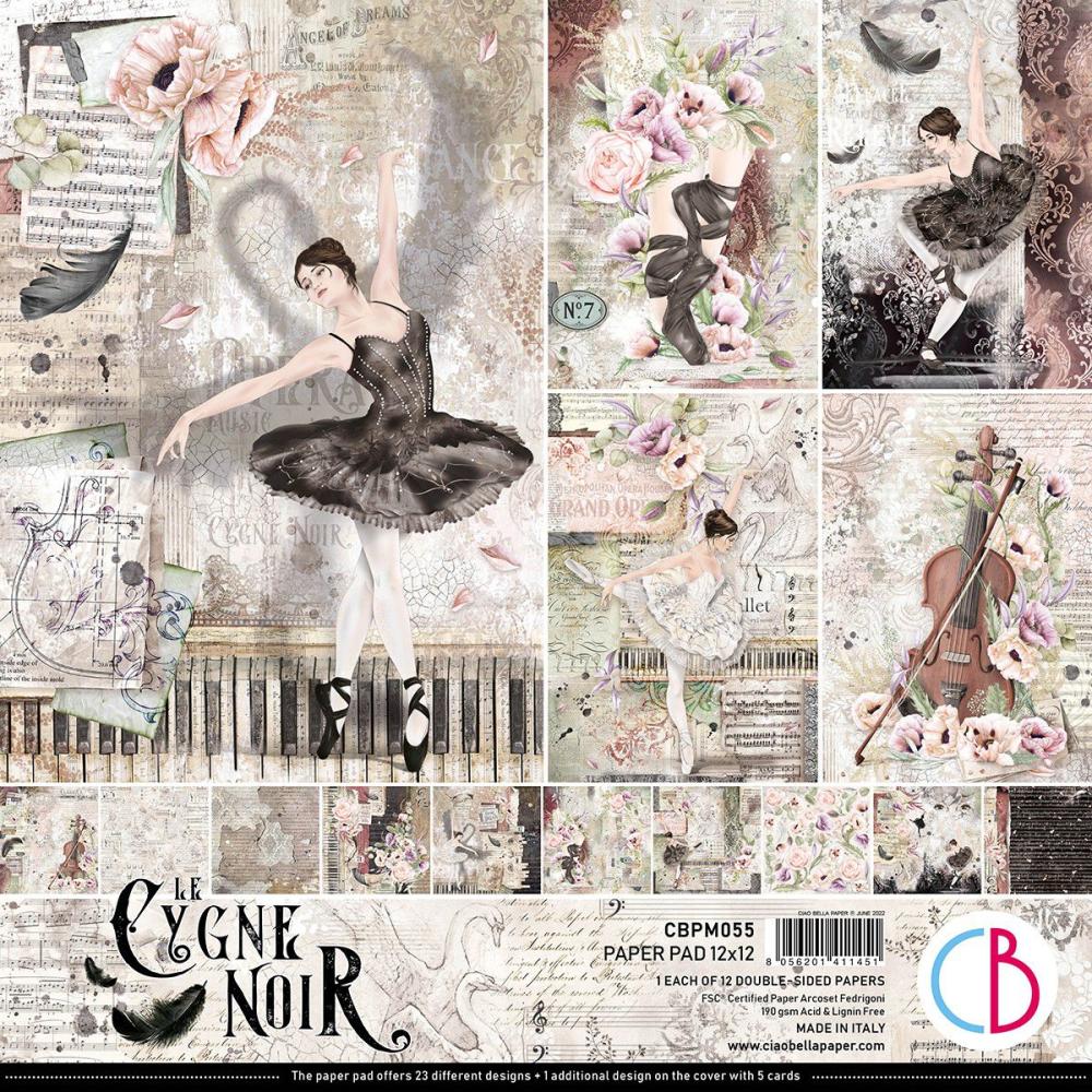 Ciao Bella 12x12 Paper Pad Cygne Noir CBPM055