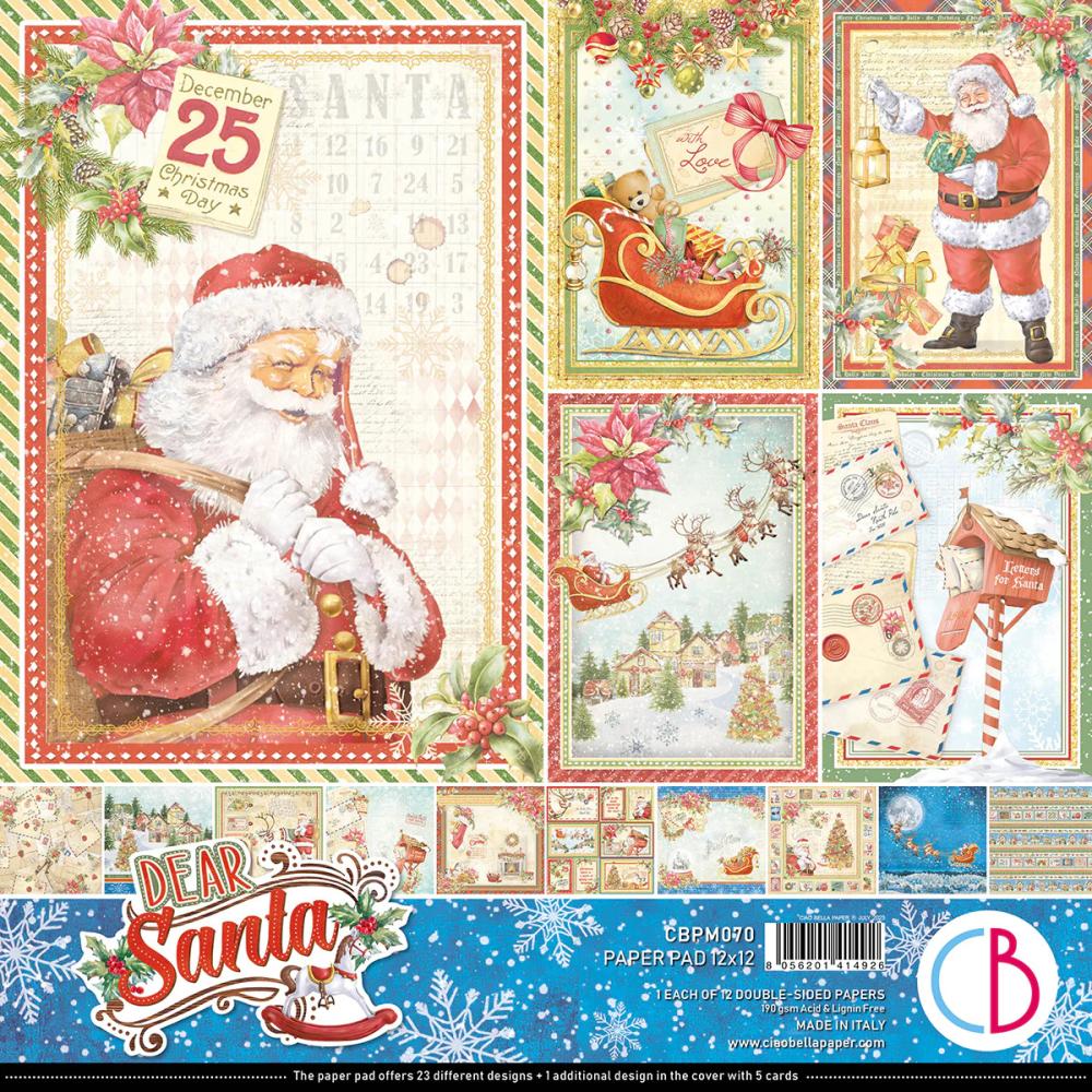 Ciao Bella 12x12 Paper Pad Dear Santa CBPM070