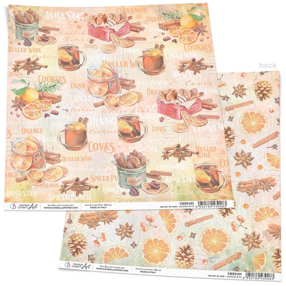 Ciao Bella 12x12 Paper Sheet The Gift of Love Cinnamon & Co CBSS163