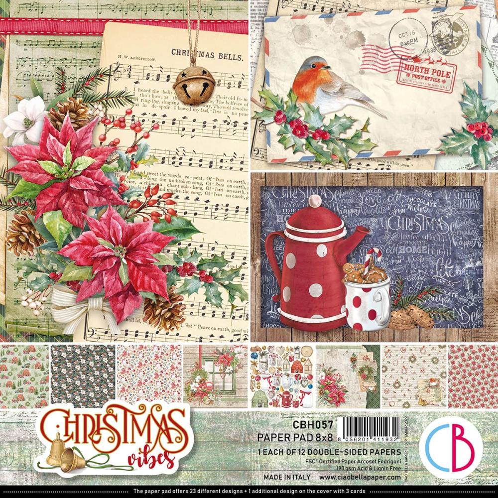 Ciao Bella 8x8 Paper Pad Christmas Vibes #CBH057