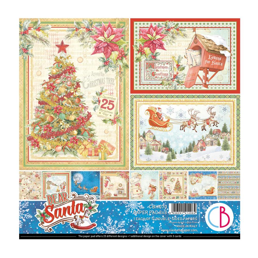 Ciao Bella 8x8 Paper Pad Dear Santa #CBH070