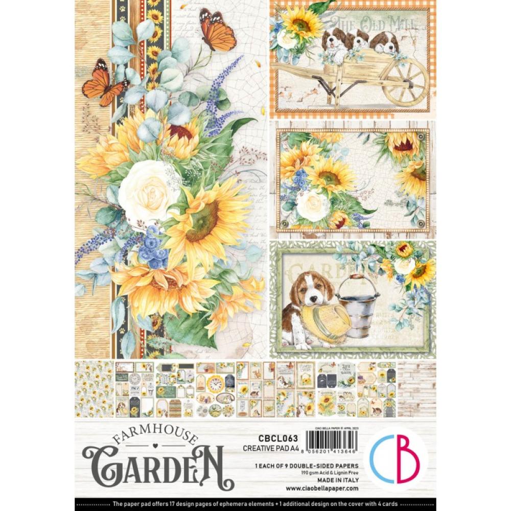 Ciao Bella A4 Creative Pad Farmhouse Garden CBCL063