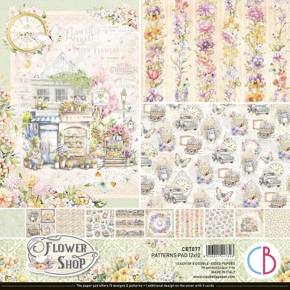 Ciao Bella Flower Shop 12x12 Patterns Pad CBPT077