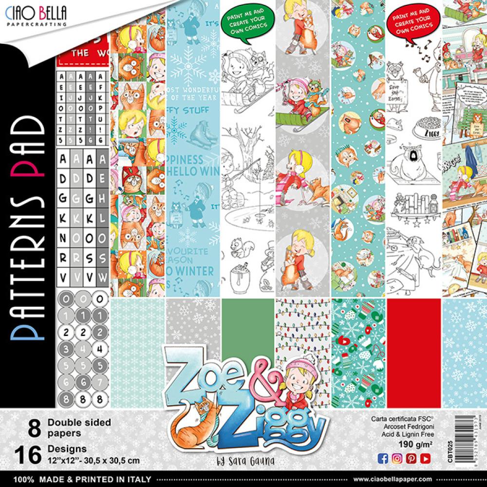 Ciao Bella 12x12 Patterns Pad Zig & Ziggy #CBT025_eingestellt