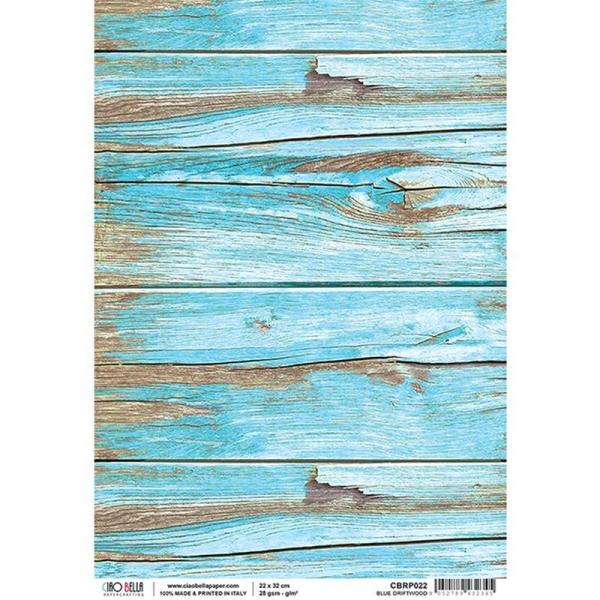 Ciao Bella A4 Rice Paper Blue Driftwood #CBRP022