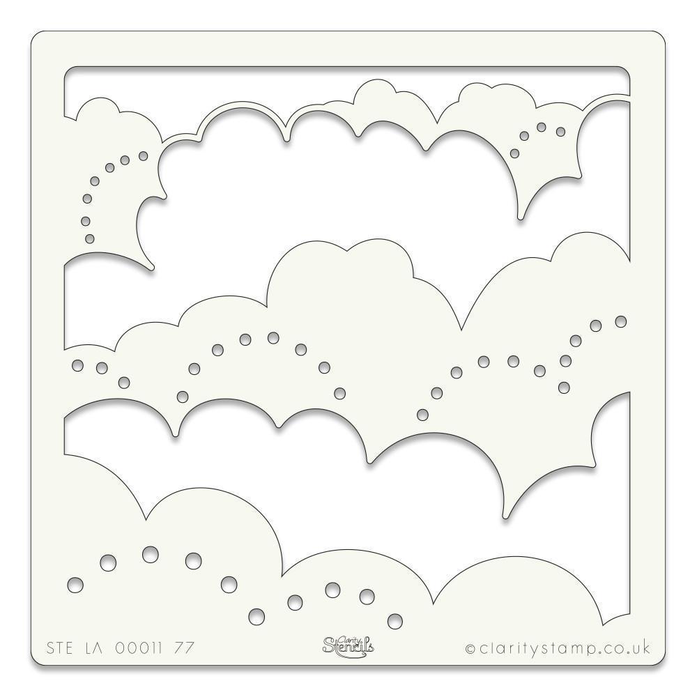 Claritystamp Art Stencil 7x7 Inch Clouds (Wolken)