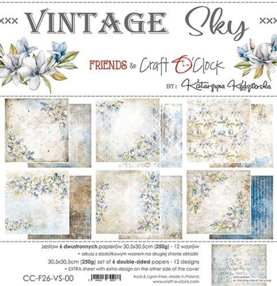 Craft O Clock 12x12 Paper Pad Vintage Sky