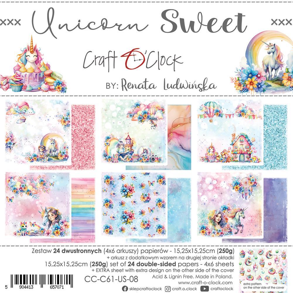 Craft O Clock 6x6 Paper Pad Unicorn Sweet