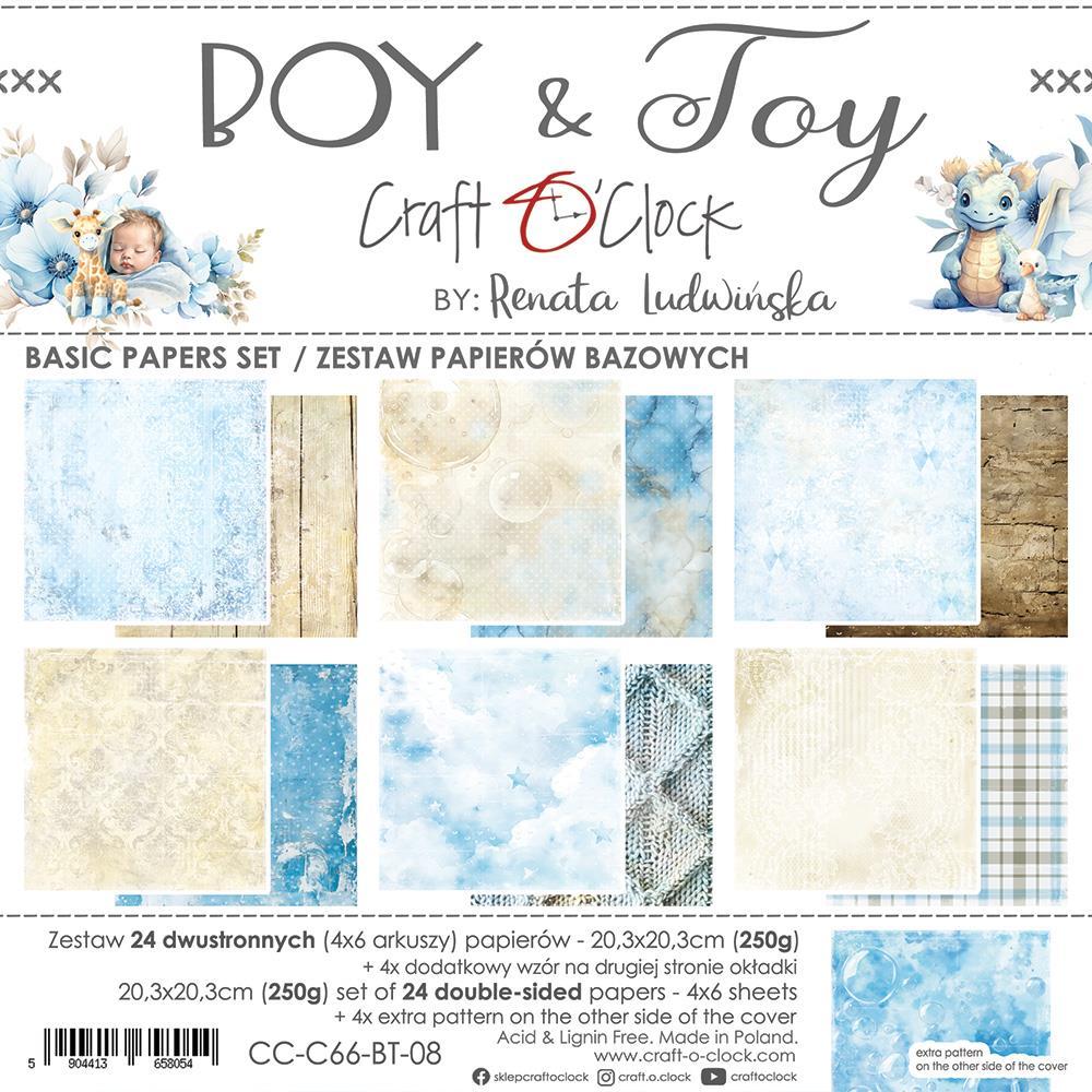 Craft O Clock Boy & Toy 8x8 BASIC Paper Pad