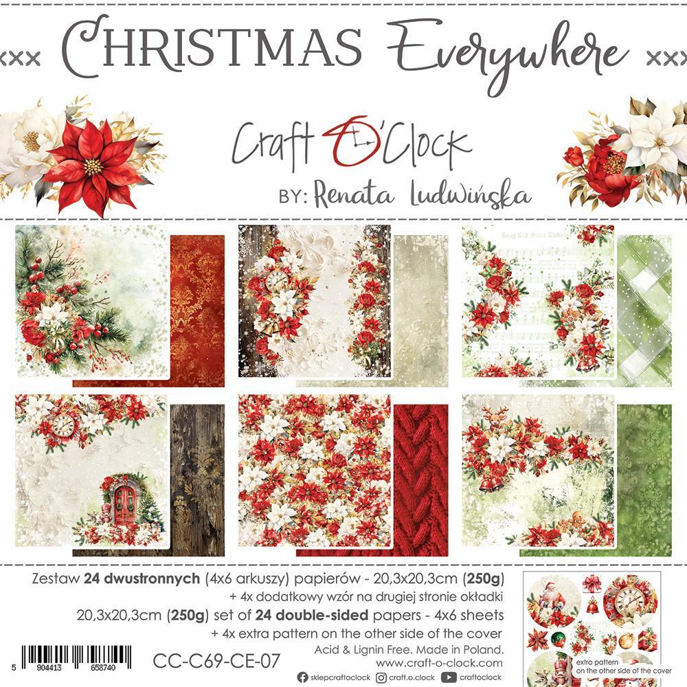 Craft O Clock Christmas Everywhere 8x8 Paper Pad