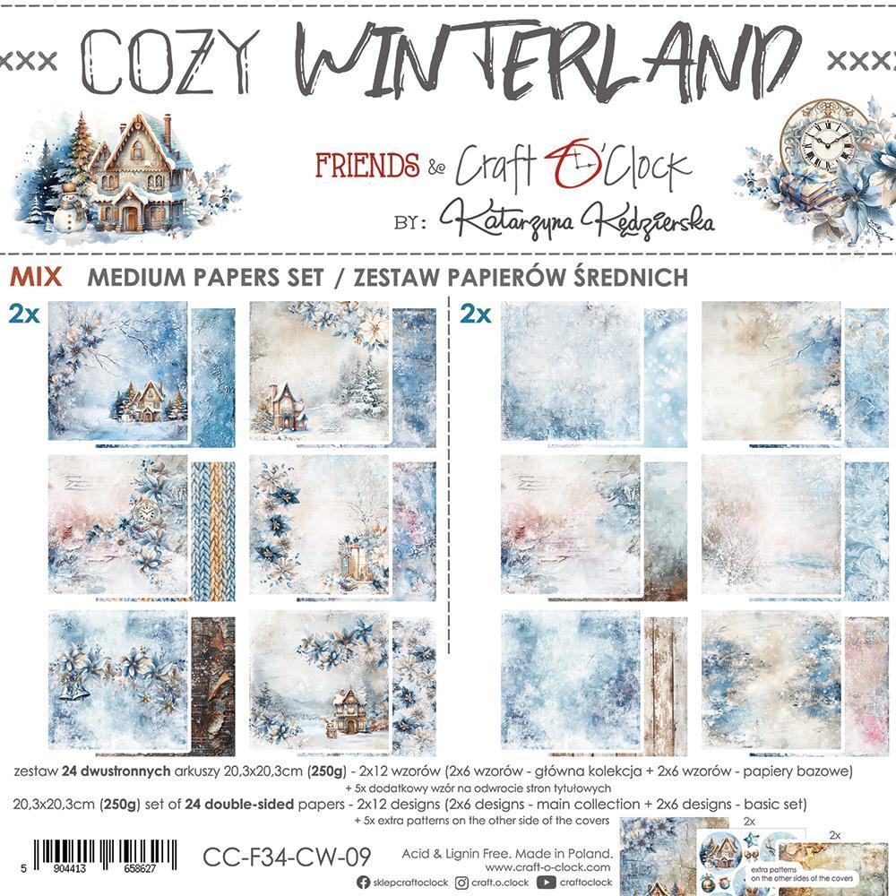 Craft O Clock Cozy Winterland 8x8 MIX Paper Pad