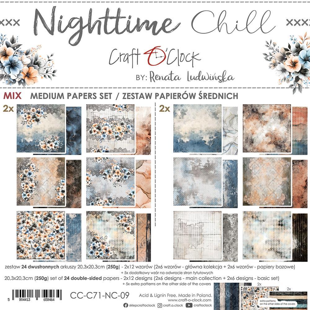 Craft O Clock Nighttime Chill 8x8 Paper Pad MIX