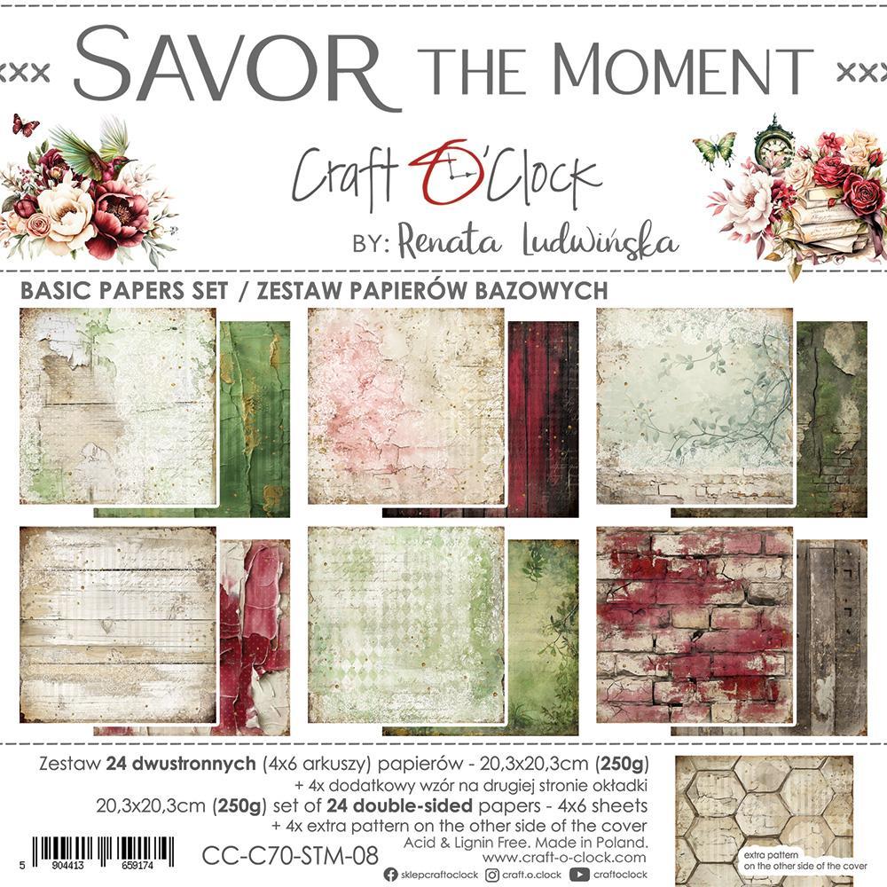 Craft O Clock Savor the Moment 8x8 Paper Pad Basic