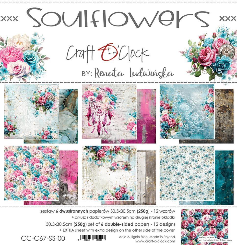 Craft O Clock Soulflowers 12x12 Paper Pad