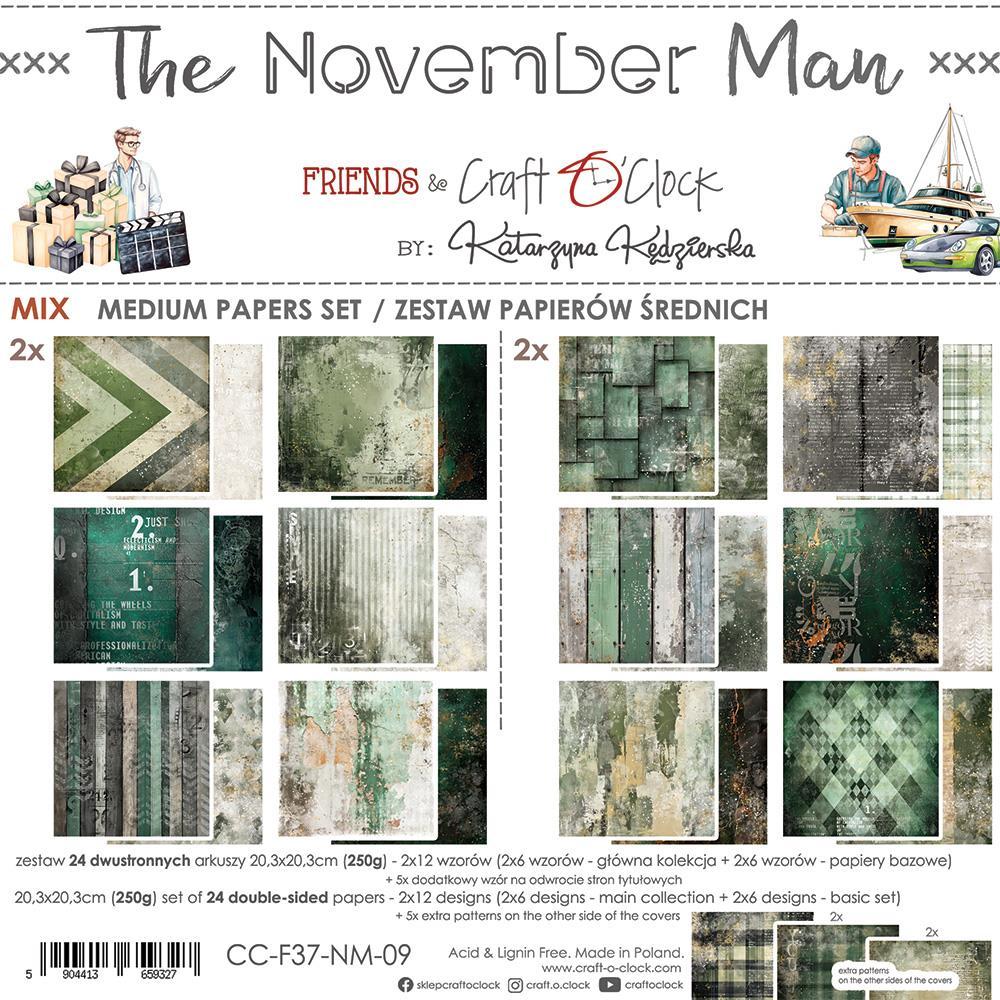 Craft O Clock The November Man 8x8 Paper Pad MIX