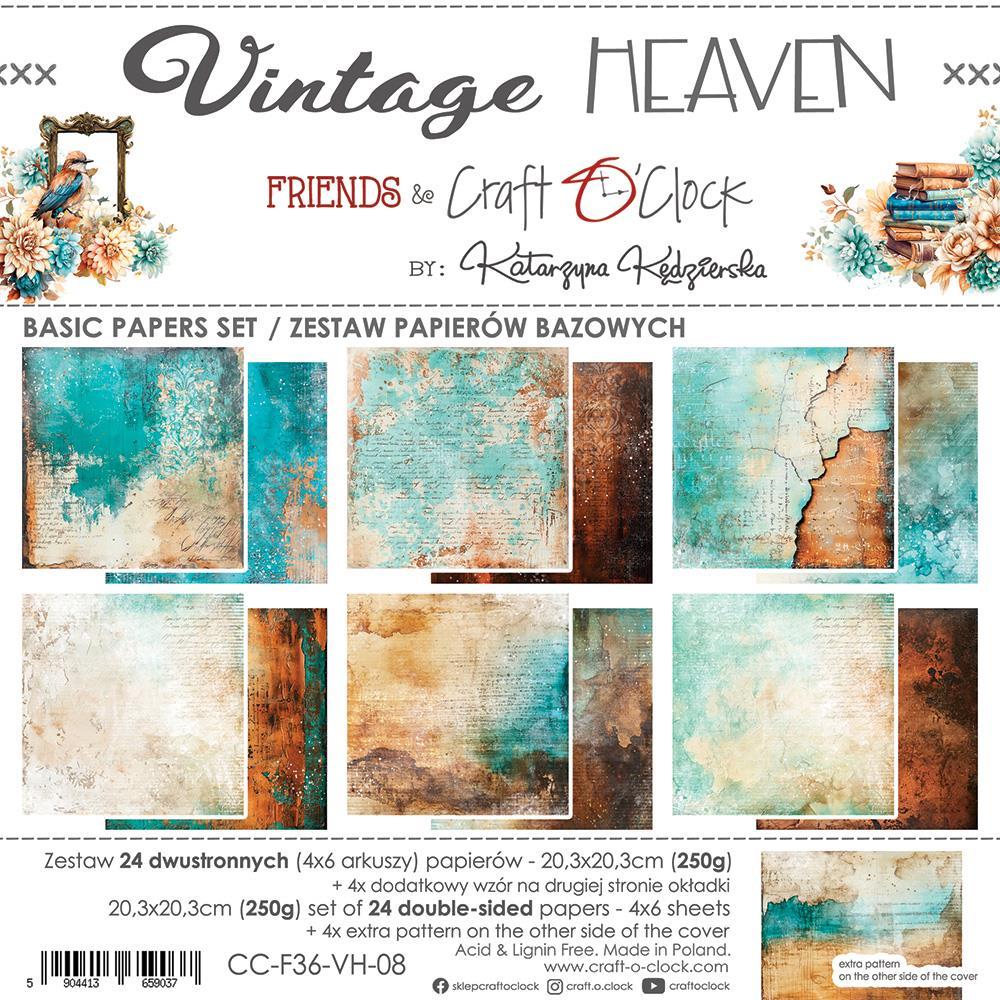 Craft O Clock Vintage Heaven 8x8 Paper Pad BASIC