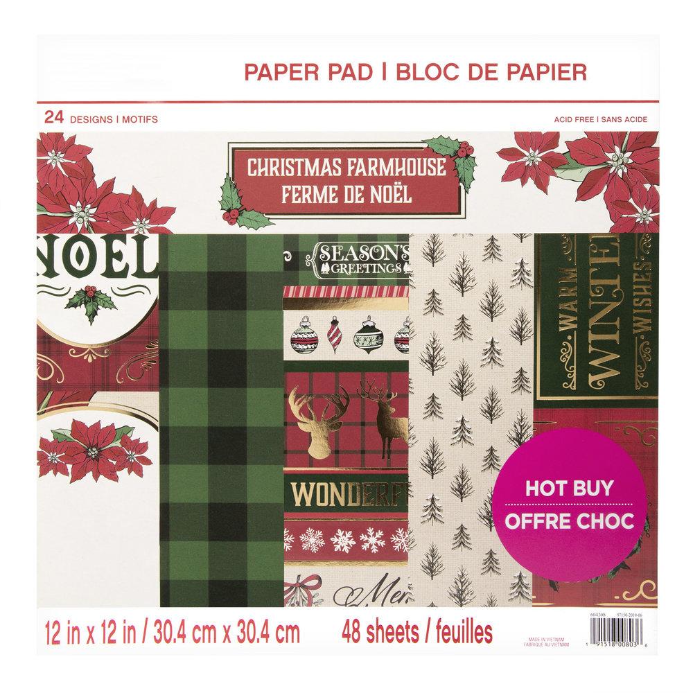 Craft Smith 12x12 Inch Paper Pad Christmas Farmhouse