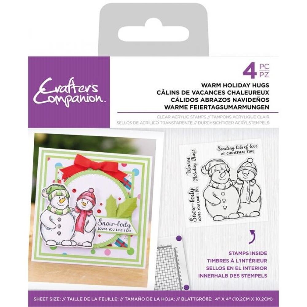 Crafters Companions Clear Stamp Set Warm Holiday Hugs