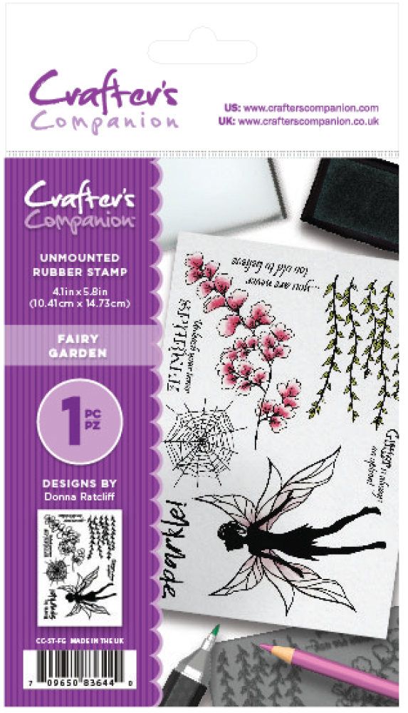 Crafters Companion Unmounted Rubber Stamp Fairy Garden