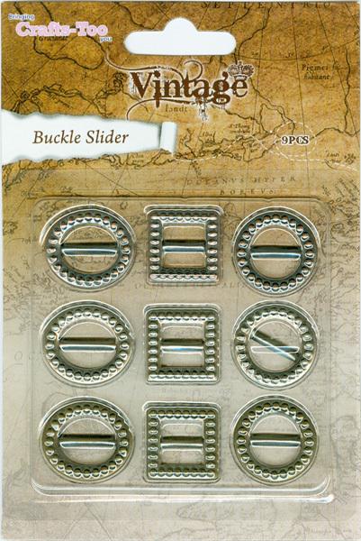 Crafts Too Vintage Selection Buckle Slider 9pcs