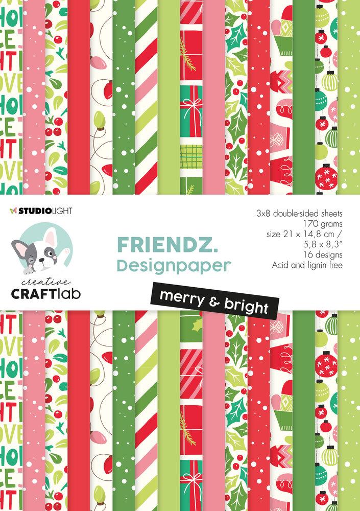 Creative CraftLab Friendz Design Paper A5 Merry & Bright #95