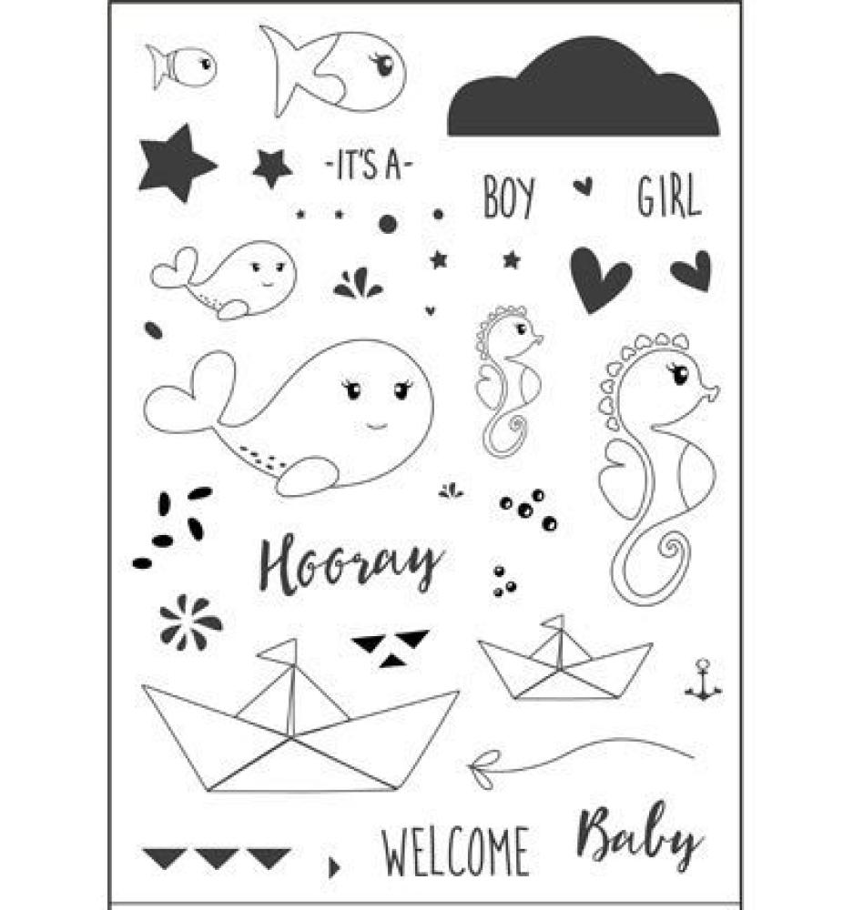 Cut-Ies BasiX Clear Stamp Set Babies