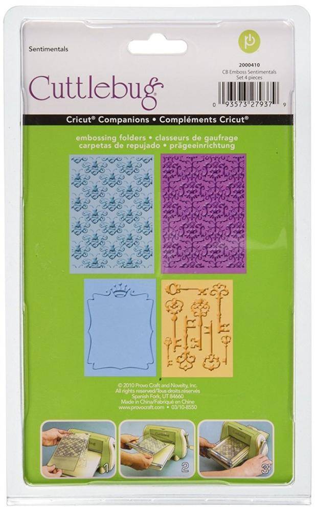 Cuttlebug 4er Set Embossing Folders Sentimentals #2000410