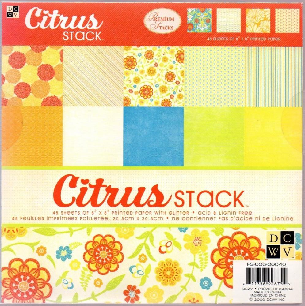 DCWV 8x8 Paper Pad Citrus Stack