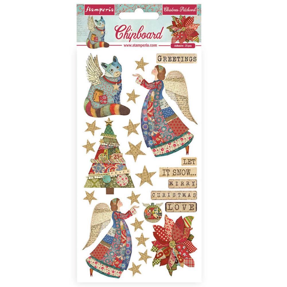 Stamperia Chipboard 15x30 cm Christmas Patchwork #35