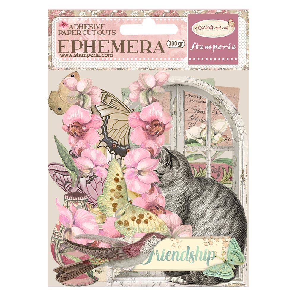 DFLCT41 Stamperia Orchids and Cats Ephemera (27pcs)