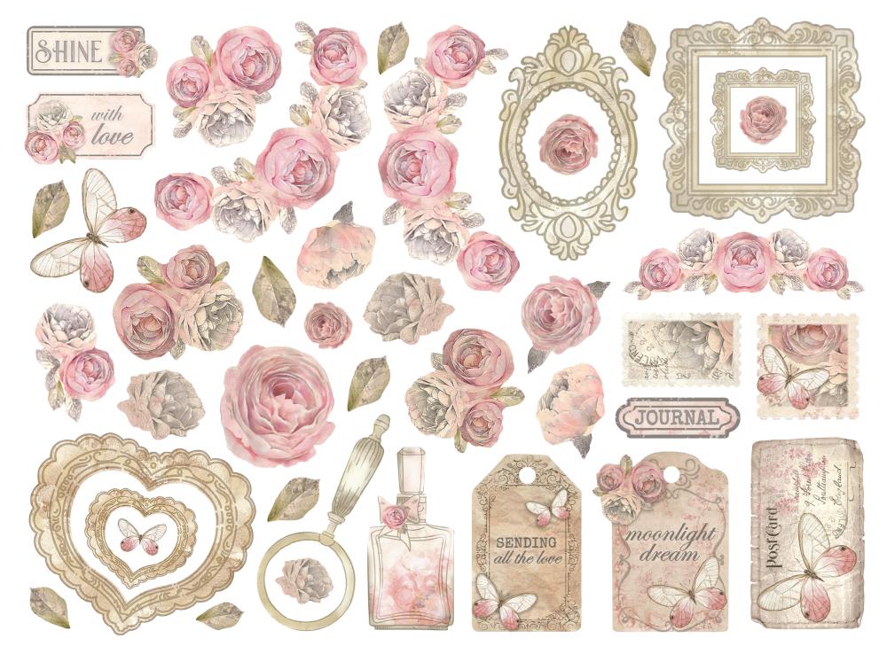 DFLDC99 Stamperia Shabby Rose Die Cuts Assorted (42pcs)